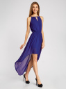 Платье из легкой ткани с асимметричным низом oodji для женщины (синий), 11910064-2/35271/7500N