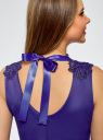 Платье с кружевной отделкой по горловине oodji для женщины (синий), 24015001-1/33038/7501N