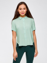 Блузка вискозная с короткими рукавами oodji для Женщины (зеленый), 11411137B/14897/6501N