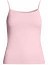 Топ трикотажный на тонких бретелях oodji для женщины (розовый), 14305023-4B/45297/4000N