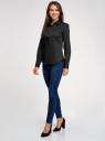 Рубашка базовая с одним карманом oodji для женщины (черный), 11403205-7/26357/2900N