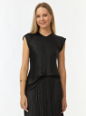 Блузка из струящейся ткани с коротким рукавом oodji для Женщины (черный) Блузка из струящейся ткани с коротким рукавом oodji для Женщины (черный), 11411249/52082/2900N