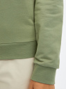 Свитшот хлопковый базовый oodji для женщины (зеленый), 14808015B/46738N/6200N