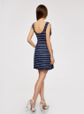 Платье трикотажное без рукавов oodji для женщины (синий), 14005132/42865/7910P
