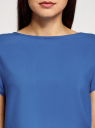 Блузка вискозная свободного силуэта oodji для женщины (синий), 21411119-1/26346/7500N