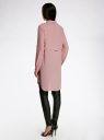 Платье-рубашка прямого силуэта удлиненное oodji для женщины (розовый), 11411145/36215/4A00N