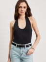 Топ-халтер трикотажный oodji для Женщины (черный), 24315014/45297/2900N
