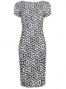 Платье трикотажное с графическим принтом oodji для женщины (синий), 14018001/45396/7912G