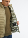 Куртка стеганая на молнии oodji для мужчины (зеленый), 1B121002M/33445/6666B