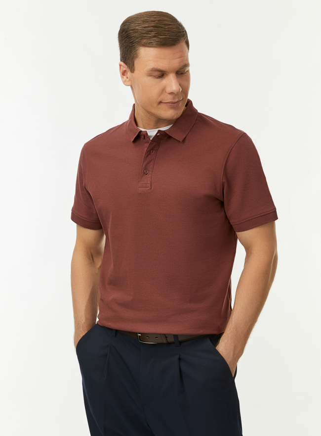 Поло из ткани пике oodji для Мужчины (красный) Поло из ткани пике oodji для Мужчины (красный), 5B422001M/44032N/4901N