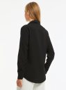 Блузка прямого силуэта с нагрудным карманом oodji для женщины (черный), 11411134-1B/46123/2900N