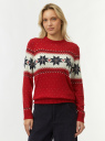 Джемпер с зимним узором oodji для Женщины (красный) Джемпер с зимним узором oodji для Женщины (красный), 63807307/42045/4579J