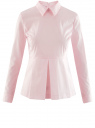Блузка из хлопка с баской oodji для женщины (розовый), 11400444/42083/4000N
