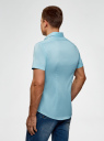 Рубашка базовая с коротким рукавом oodji для мужчины (бирюзовый), 3B240000M/34146N/7300N