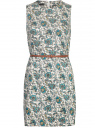 Платье хлопковое с принтом oodji для женщины (белый), 11900128-2B/14522/1273E