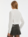 Блузка прямого силуэта с нагрудным карманом oodji для женщины (белый), 11411134-1B/46123/1201N