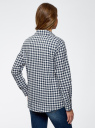 Рубашка свободного силуэта с регулировкой длины рукава oodji для женщины (синий), 11411099-1/43566/7912C