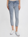 Капри джинсовые с потертостями oodji для женщины (синий), 12105016/45253/7000W