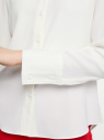 Блузка прямого силуэта из плотной ткани oodji для женщины (белый), 11411233/48728/1200N