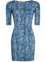 Платье трикотажное облегающее oodji для Женщины (синий), 14001121-3B/16300/7975A