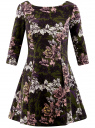 Платье трикотажное принтованное oodji для женщины (зеленый), 14001150-3/33038/254BF