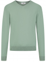 Пуловер базовый с V-образным вырезом oodji для Мужчина (зеленый), 4B212007M-1/34390N/6C00N