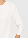Блузка свободного силуэта с рукавом ¾ oodji для Женщины (белый), 11411207/48728/1200N