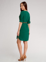 Платье вискозное с плетеным поясом oodji для женщины (зеленый), 11900180-1/42540/6E00N