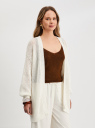 Кардиган вязаный без застежки oodji для Женщины (белый), 63205268/52557/1200X