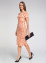 Платье трикотажное с графическим принтом oodji для женщины (оранжевый), 14018001/45396/5912G