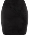 Юбка мини из искусственной замши oodji для женщины (черный), 18H01020-2/49910/2900N