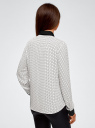 Блузка базовая из струящейся ткани oodji для Женщины (белый), 11400368-7B/43414/3029D