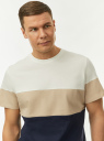 Футболка колор блок из хлопка oodji для Мужчины (синий), 5L601013I/47885N/1279B