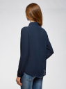 Блузка базовая из струящейся ткани oodji для женщины (синий), 11400368-8B/48854/7900N