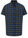 Рубашка хлопковая с короткими рукавами и нагрудным карманом oodji для Мужчины (синий), 3L420007M/51212/7951C