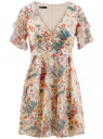 Платье шифоновое с рукавами-крыльями oodji для женщины (разноцветный), 11900204M/38375/4019F