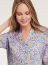 Блузка вискозная с рукавом-трансформером 3/4 oodji для женщины (фиолетовый), 11403189-3B/26346/8019F