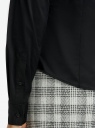 Рубашка базовая с V-образным вырезом oodji для Женщина (черный), 13K02001B/42083/2900N
