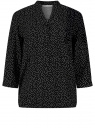Блузка вискозная с рукавом-трансформером 3/4 oodji для женщины (черный), 11403189-3B/26346/2912D