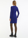 Платье приталенное с длинным рукавом oodji для Женщины (синий) Платье приталенное с длинным рукавом oodji для Женщины (синий), 14011097/49735/7501N