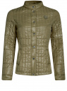 Куртка приталенная с воротником-стойкой oodji для женщины (зеленый), 20204053/33445/6600N