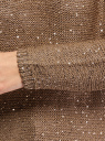 Джемпер прямого силуэта с пайетками oodji для Женщины (коричневый), 63805330-2/48800/3700X