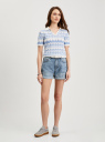 Шорты джинсовые мом фит с отворотами oodji для Женщины (синий), 12807092-2/50815/7002W