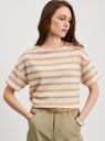 Футболка в полоску с люрексом oodji для Женщины (розовый), 14701134-1/53063/5412O