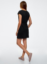 Платье трикотажное с резинкой на талии oodji для женщины (черный), 14008019B/45518/2900N