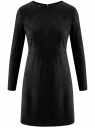 Платье из искусственной замши с длинными рукавами oodji для женщины (черный), 18L02001/45870/2900N