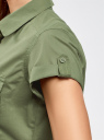 Рубашка базовая с коротким рукавом oodji для женщины (зеленый), 11402084-5B/45510/6200N