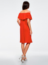 Платье из вискозы с открытыми плечами oodji для Женщина (красный), 11911020/42800/4500N