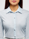 Рубашка хлопковая с металлическими кнопками oodji для женщины (синий), 21406034-1/42083/7000N