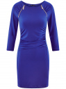 Платье с декоративными молниями принтованное oodji для женщины (синий), 24007024/43121/7500N
